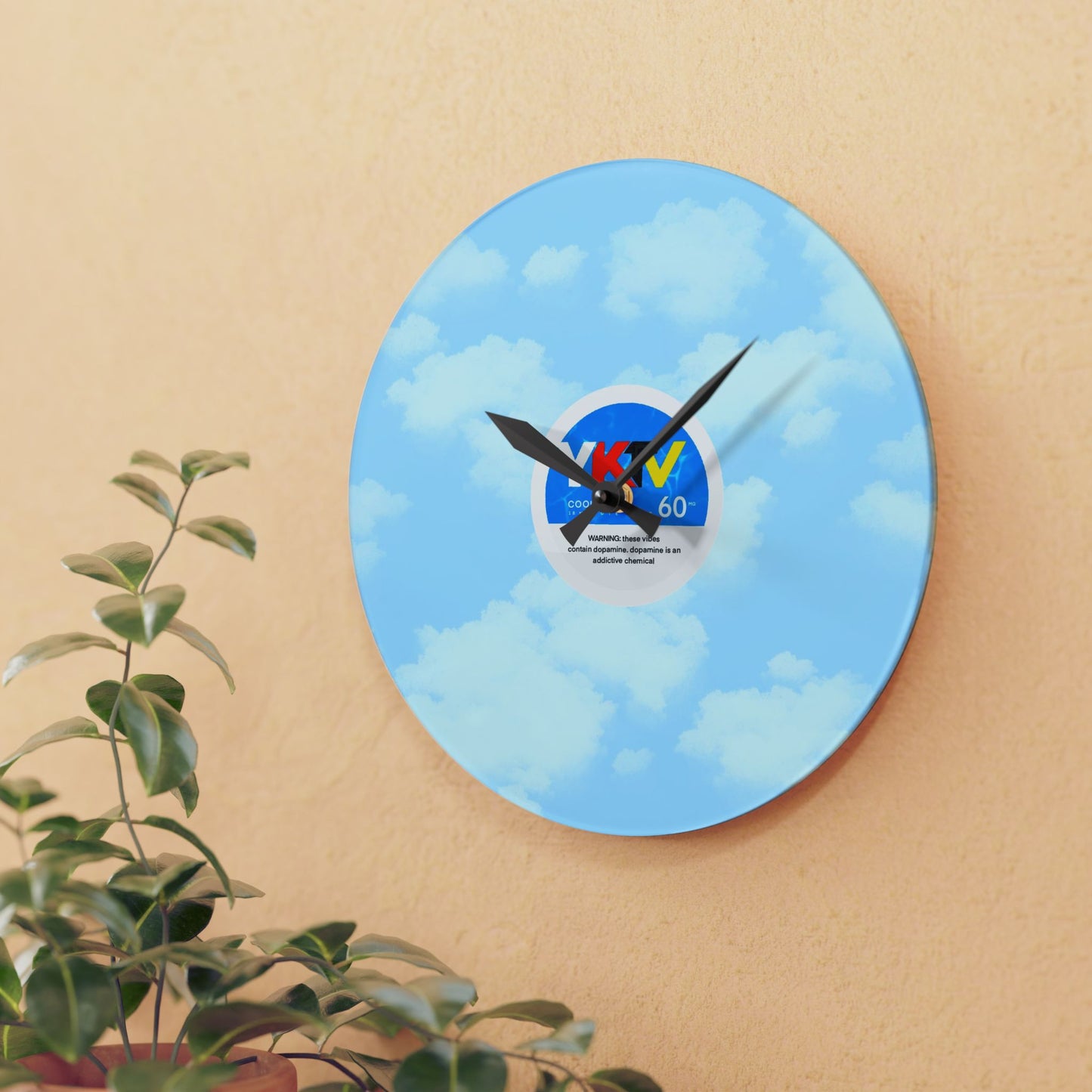 Y.K.T.V. Acrylic Wall Clock