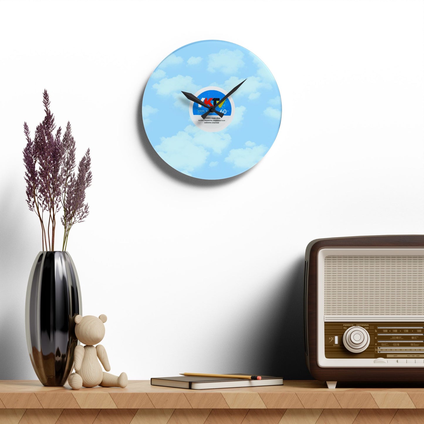 Y.K.T.V. Acrylic Wall Clock